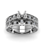 Load image into Gallery viewer, semi-mount-white-diamond-shank-wave-wedding-set-with-black-diamond-in-14K-white-gold-FDENS3543SMGBLACKANGLE5-NL-WG