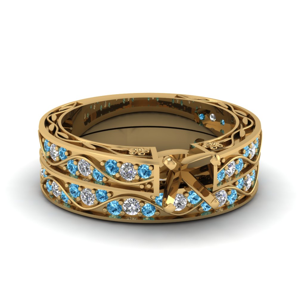 semi-mount-white-diamond-shank-wave-wedding-set-with-ice-blue-topaz-in-14K-rose-gold-FDENS3543SMGICBLTO-NL-YG