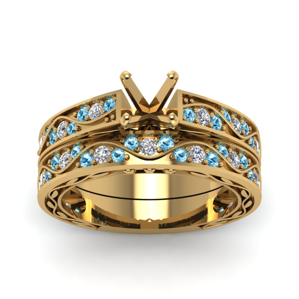 semi-mount-white-diamond-shank-wave-wedding-set-with-ice-blue-topaz-in-14K-rose-gold-FDENS3543SMGICBLTOANGLE5-NL-YG