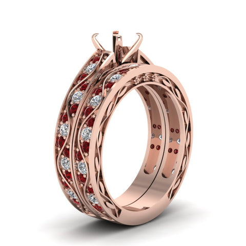 semi-mount-white-diamond-shank-wave-wedding-set-with-red-ruby-in-14K-rose-gold-FDENS3543SMGRUDRANGLE2-NL-RG