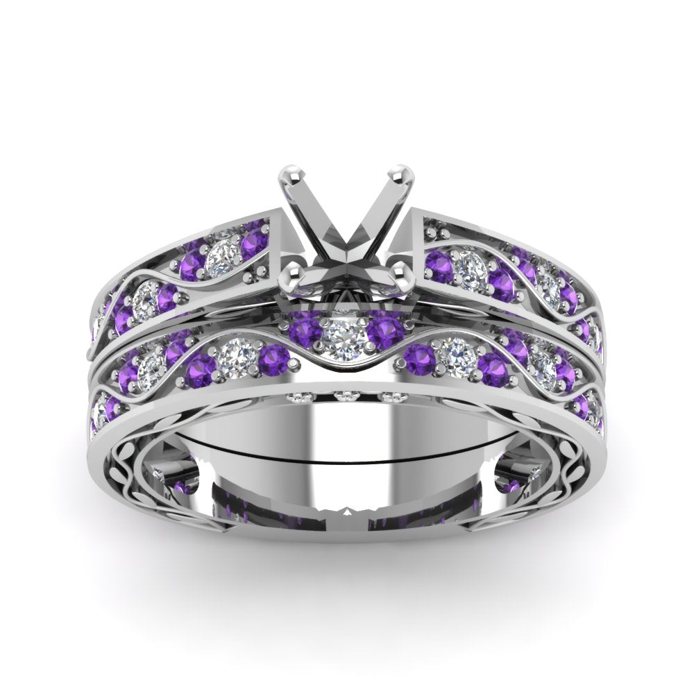 semi-mount-white-diamond-shank-wave-wedding-set-with-violac-topaz-in-14K-white-gold-FDENS3543SMGVITOANGLE5-NL-WG