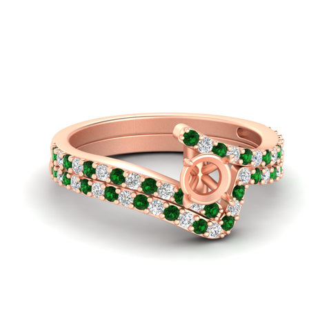 semi-mount-white-diamond-wedding-ring-sets-with-emerald-in-FDENS3007ROSMGEMGR-NL-RG