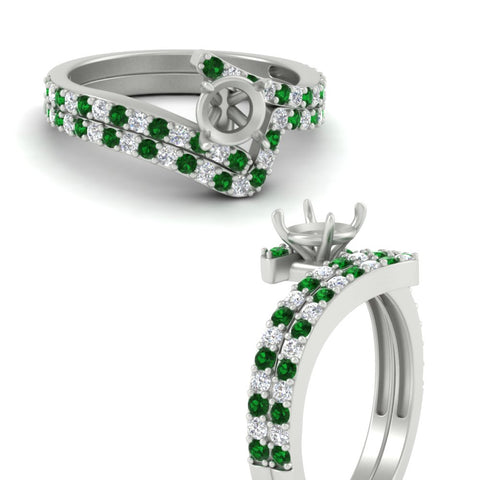 semi-mount-white-diamond-wedding-ring-sets-with-emerald-in-FDENS3007ROSMGEMGR-NL-WG