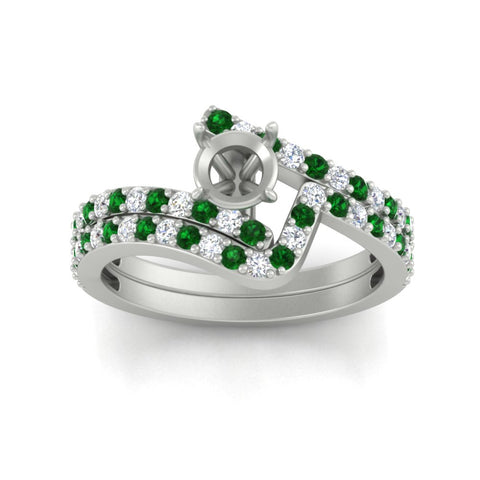 semi-mount-white-diamond-wedding-ring-sets-with-emerald-in-FDENS3007ROSMGEMGR-NL-WG