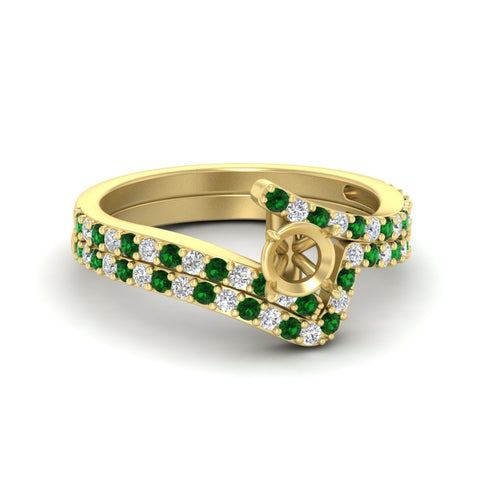 semi-mount-white-diamond-wedding-ring-sets-with-emerald-in-FDENS3007ROSMGEMGR-NL-YG