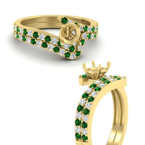 semi-mount-white-diamond-wedding-ring-sets-with-emerald-in-FDENS3007ROSMGEMGR-NL-YG