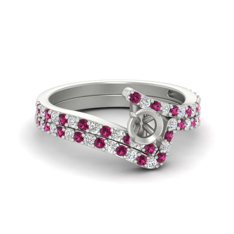 semi-mount-white-diamond-wedding-ring-sets-with-pink-sapphire-in-FDENS3007ROSMGSADRPI-NL-WG