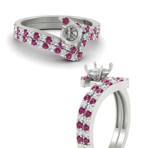 semi-mount-white-diamond-wedding-ring-sets-with-pink-sapphire-in-FDENS3007ROSMGSADRPI-NL-WG