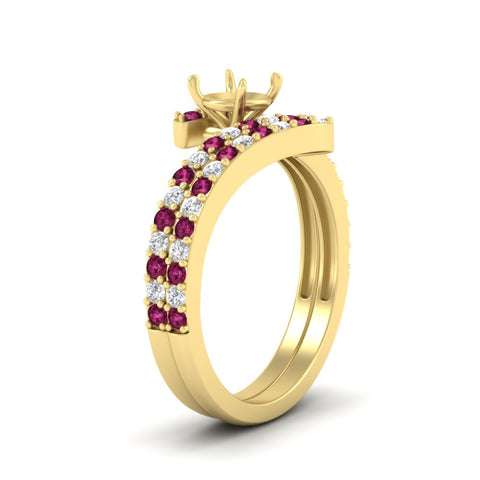 semi-mount-white-diamond-wedding-ring-sets-with-pink-sapphire-in-FDENS3007ROSMGSADRPI-NL-YG