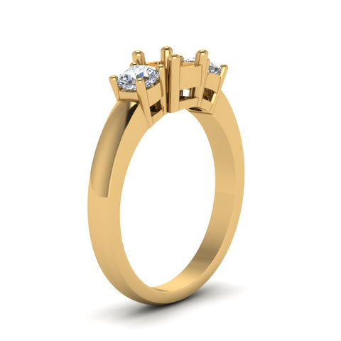 Semi Mount Classic Cushion Cut 3 Stone Ring