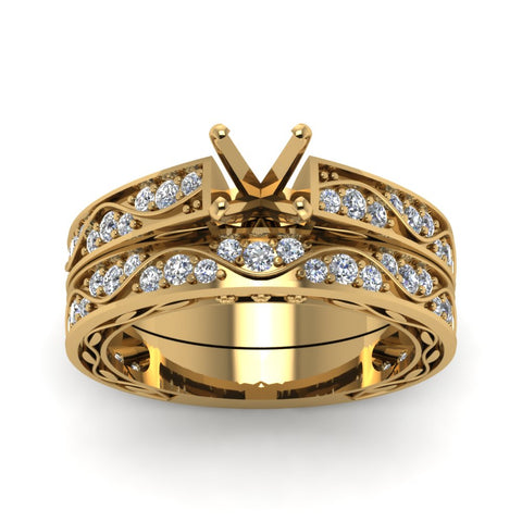 semi-mount-with-white-diamond-shank-wave-wedding-set-in-14K-yellow-gold-FDENS3543SMANGLE5-NL-YG