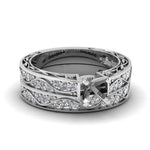Load image into Gallery viewer, semi-mount-with-white-diamond-shank-wave-wedding-set-in-950-Platinum-FDENS3543SM-NL-WG