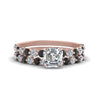 Load image into Gallery viewer, shared-prong-asscher-engagement-and-wedding-ring-set-with-black-diamond-in-FDENS3023ASGBLACK-NL-RG