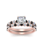 Load image into Gallery viewer, shared-prong-asscher-engagement-and-wedding-ring-set-with-black-diamond-in-FDENS3023ASGBLACK-NL-RG
