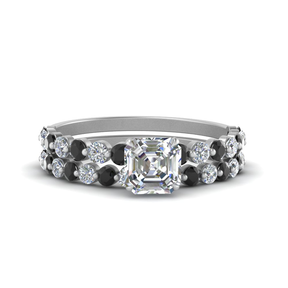 shared-prong-asscher-engagement-and-wedding-ring-set-with-black-diamond-in-FDENS3023ASGBLACK-NL-WG