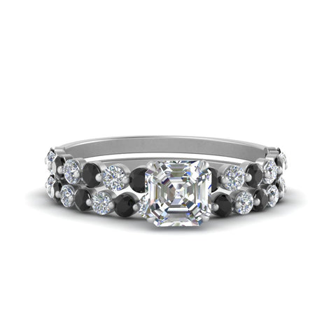 shared-prong-asscher-engagement-and-wedding-ring-set-with-black-diamond-in-FDENS3023ASGBLACK-NL-WG