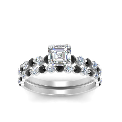 shared-prong-asscher-engagement-and-wedding-ring-set-with-black-diamond-in-FDENS3023ASGBLACK-NL-WG