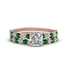 Load image into Gallery viewer, shared-prong-asscher-engagement-and-wedding-ring-set-with-emerald-in-FDENS3023ASGEMGR-NL-RG