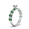 Load image into Gallery viewer, shared-prong-asscher-engagement-and-wedding-ring-set-with-emerald-in-FDENS3023ASGEMGR-NL-WG