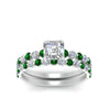 Load image into Gallery viewer, shared-prong-asscher-engagement-and-wedding-ring-set-with-emerald-in-FDENS3023ASGEMGR-NL-WG