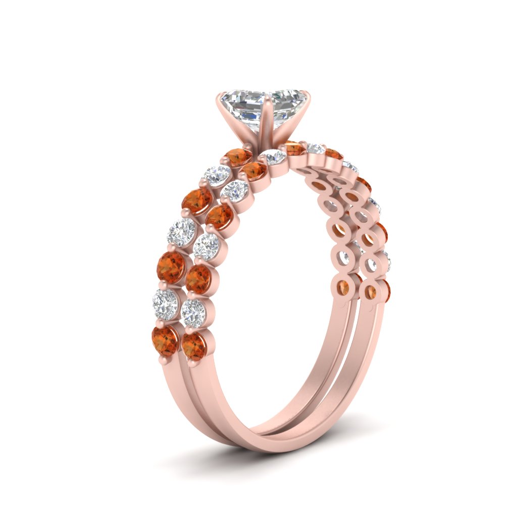 shared-prong-asscher-engagement-and-wedding-ring-set-with-orange-sapphire-in-FDENS3023ASGSAOR-NL-RG