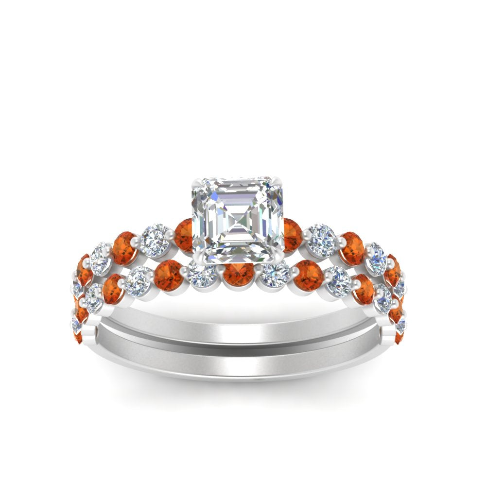 shared-prong-asscher-engagement-and-wedding-ring-set-with-orange-sapphire-in-FDENS3023ASGSAOR-NL-WG