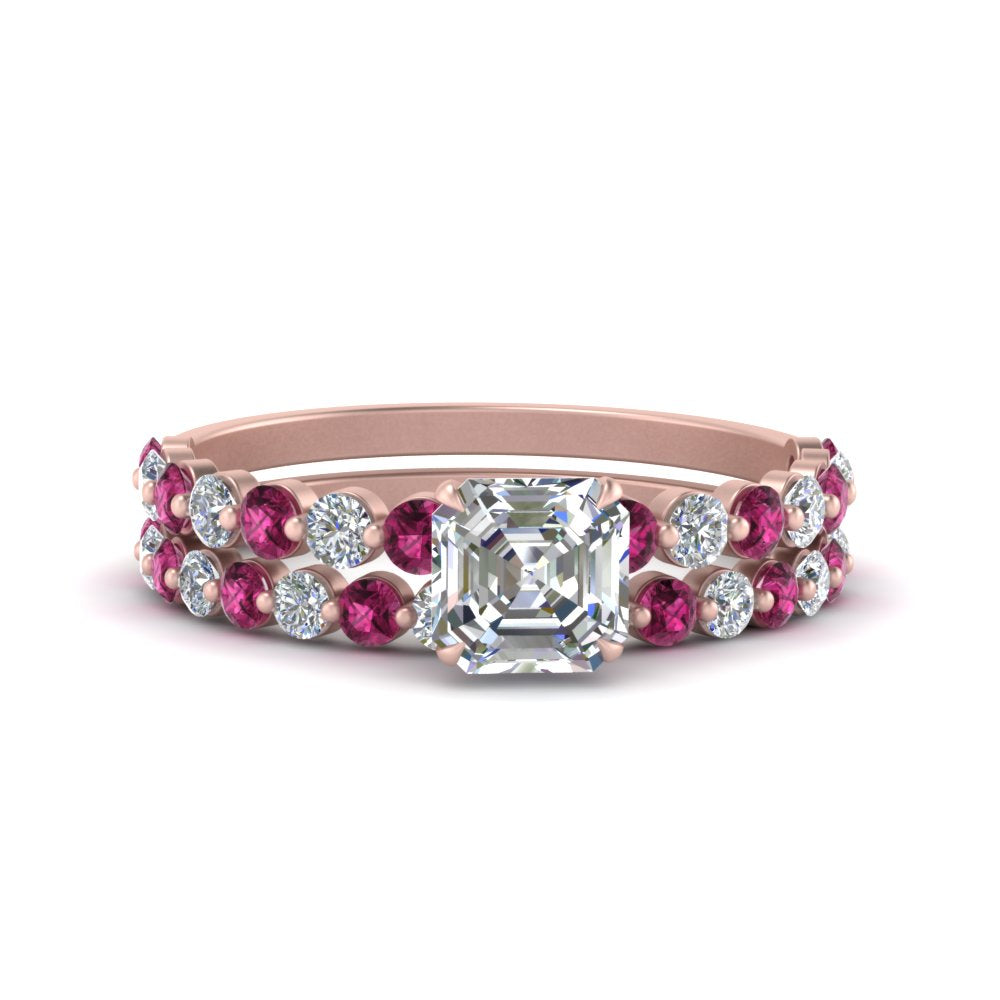 shared-prong-asscher-engagement-and-wedding-ring-set-with-pink-sapphire-in-FDENS3023ASGSADRPI-NL-RG