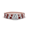 Load image into Gallery viewer, shared-prong-asscher-engagement-and-wedding-ring-set-with-ruby-in-FDENS3023ASGRUDR-NL-RG