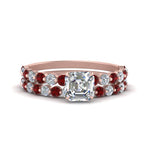 Load image into Gallery viewer, shared-prong-asscher-engagement-and-wedding-ring-set-with-ruby-in-FDENS3023ASGRUDR-NL-RG
