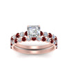 Load image into Gallery viewer, shared-prong-asscher-engagement-and-wedding-ring-set-with-ruby-in-FDENS3023ASGRUDR-NL-RG