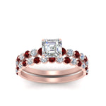 Load image into Gallery viewer, shared-prong-asscher-engagement-and-wedding-ring-set-with-ruby-in-FDENS3023ASGRUDR-NL-RG
