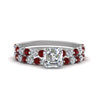 Load image into Gallery viewer, shared-prong-asscher-engagement-and-wedding-ring-set-with-ruby-in-FDENS3023ASGRUDR-NL-WG
