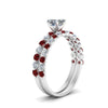 Load image into Gallery viewer, shared-prong-asscher-engagement-and-wedding-ring-set-with-ruby-in-FDENS3023ASGRUDR-NL-WG