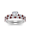 Load image into Gallery viewer, shared-prong-asscher-engagement-and-wedding-ring-set-with-ruby-in-FDENS3023ASGRUDR-NL-WG