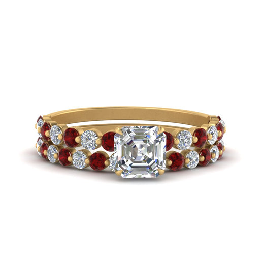 shared-prong-asscher-engagement-and-wedding-ring-set-with-ruby-in-FDENS3023ASGRUDR-NL-YG