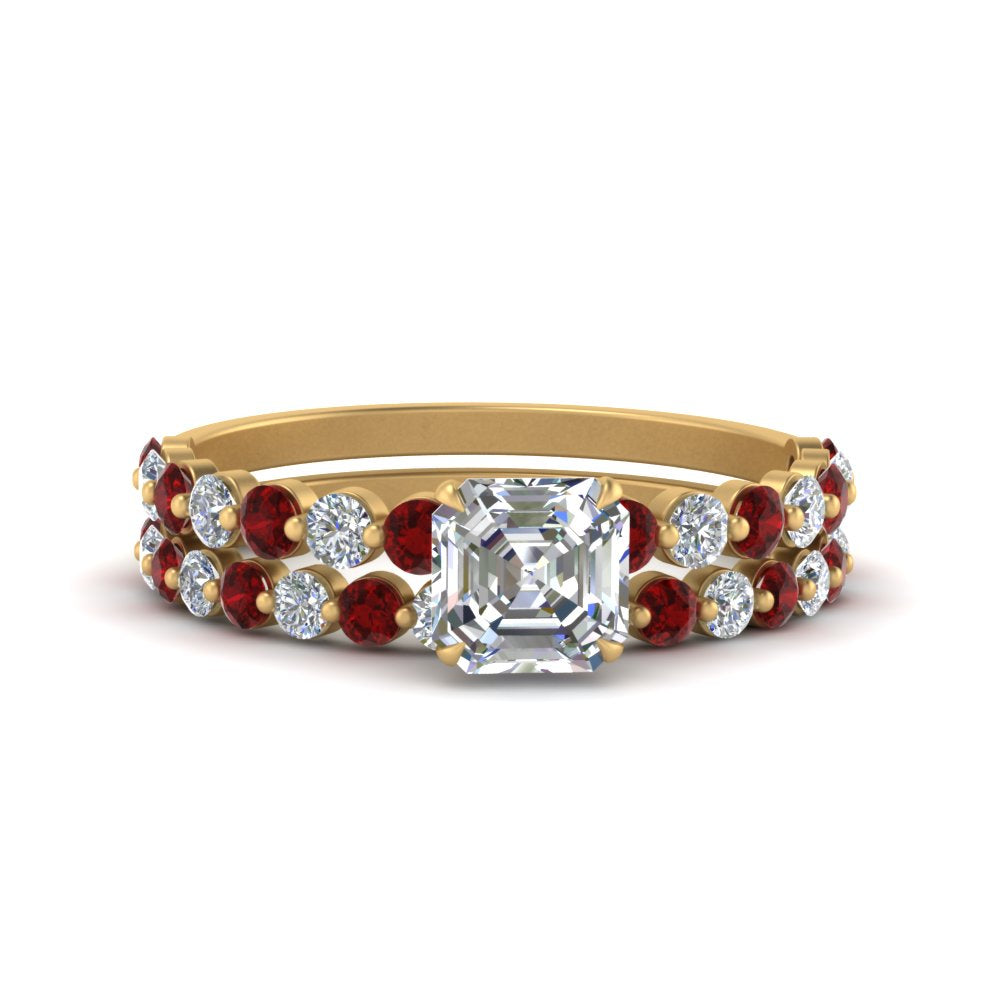 shared-prong-asscher-engagement-and-wedding-ring-set-with-ruby-in-FDENS3023ASGRUDR-NL-YG