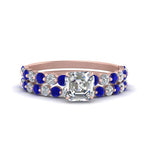 Load image into Gallery viewer, shared-prong-asscher-engagement-and-wedding-ring-set-with-sapphire-in-FDENS3023ASGSABL-NL-RG
