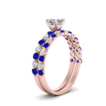 Load image into Gallery viewer, shared-prong-asscher-engagement-and-wedding-ring-set-with-sapphire-in-FDENS3023ASGSABL-NL-RG
