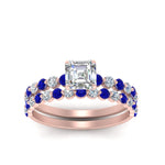 Load image into Gallery viewer, shared-prong-asscher-engagement-and-wedding-ring-set-with-sapphire-in-FDENS3023ASGSABL-NL-RG
