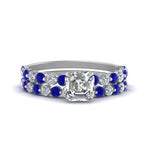 Load image into Gallery viewer, shared-prong-asscher-engagement-and-wedding-ring-set-with-sapphire-in-FDENS3023ASGSABL-NL-WG
