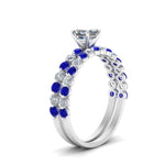 Load image into Gallery viewer, shared-prong-asscher-engagement-and-wedding-ring-set-with-sapphire-in-FDENS3023ASGSABL-NL-WG
