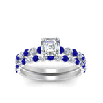 Load image into Gallery viewer, shared-prong-asscher-engagement-and-wedding-ring-set-with-sapphire-in-FDENS3023ASGSABL-NL-WG
