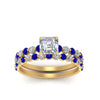 Load image into Gallery viewer, shared-prong-asscher-engagement-and-wedding-ring-set-with-sapphire-in-FDENS3023ASGSABL-NL-YG