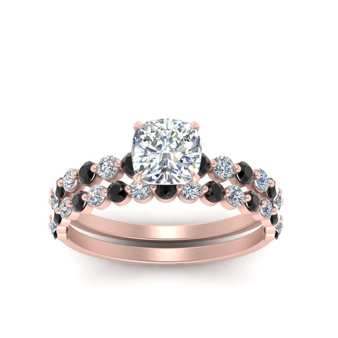 shared-prong-cushion-engagement-and-wedding-ring-set-with-black-diamond-in-FDENS3023CUGBLACK-NL-RG