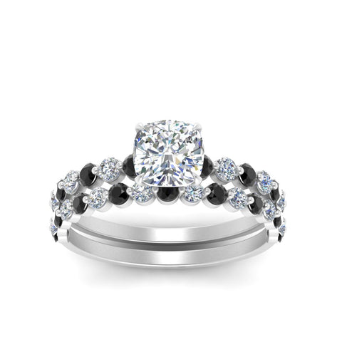 shared-prong-cushion-engagement-and-wedding-ring-set-with-black-diamond-in-FDENS3023CUGBLACK-NL-WG