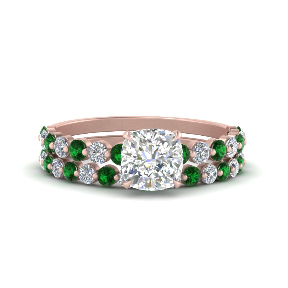 shared-prong-cushion-engagement-and-wedding-ring-set-with-emerald-in-FDENS3023CUGEMGR-NL-RG