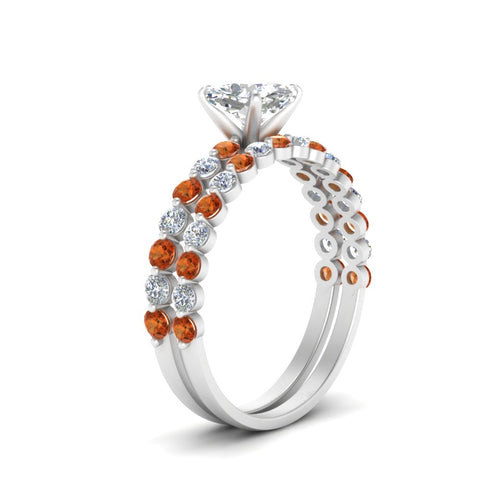 shared-prong-cushion-engagement-and-wedding-ring-set-with-orange-sapphire-in-FDENS3023CUGSAOR-NL-WG