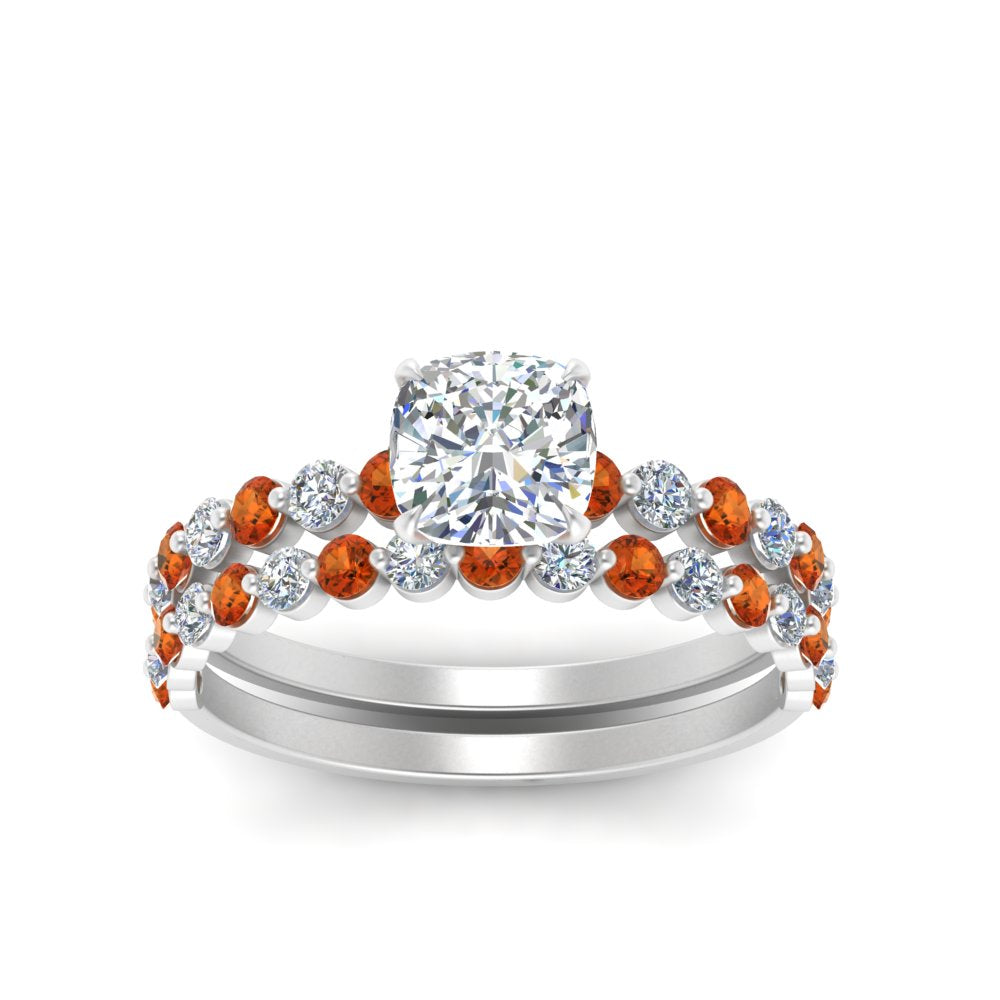 shared-prong-cushion-engagement-and-wedding-ring-set-with-orange-sapphire-in-FDENS3023CUGSAOR-NL-WG