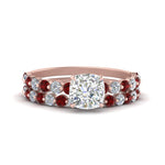 Load image into Gallery viewer, shared-prong-cushion-engagement-and-wedding-ring-set-with-ruby-in-FDENS3023CUGRUDR-NL-RG
