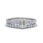 Load image into Gallery viewer, shared-prong-emerald-cut-engagement-and-wedding-ring-set-in-FDENS3023EM-NL-WG
